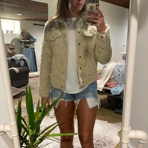 Lucky brand Sherpa denim jacket